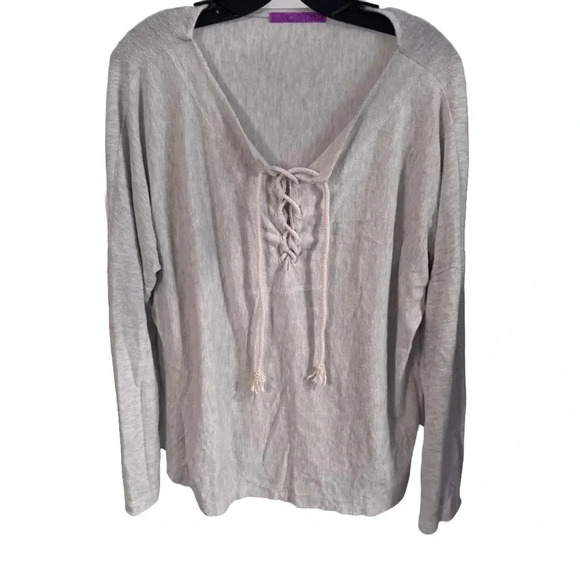 Jac Parker Women’s Lace Up Pullover Sweater Size Large - Picture 1 of 8